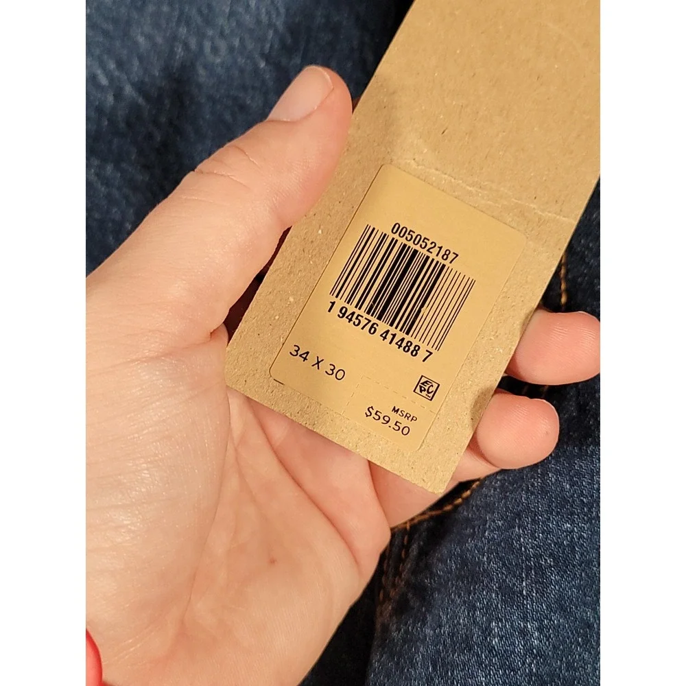 Levi's 505 Jeans Mens 34x30 Regular Fit Stretch Dark Wash Denim Straight NWT $60